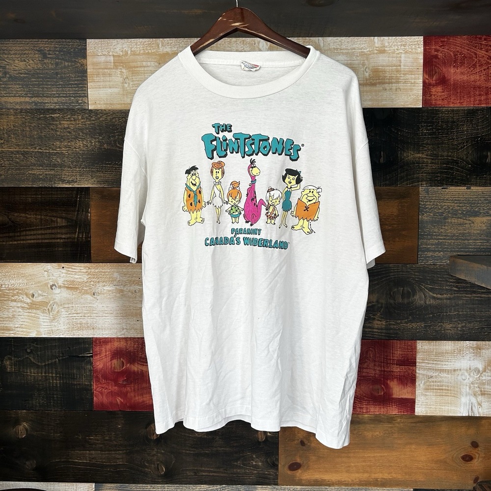 Vintage The Flintstones t Shirt 90s Cartoon Network Size XL Amusement Park